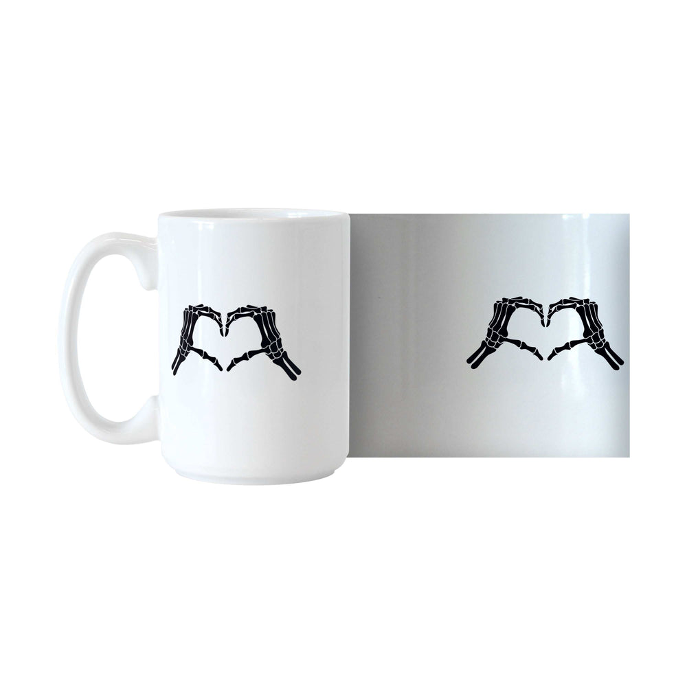 Halloween 15oz Skeloton Heart Hand Sublimated Mug - Logo Brands - Flyclothing LLC