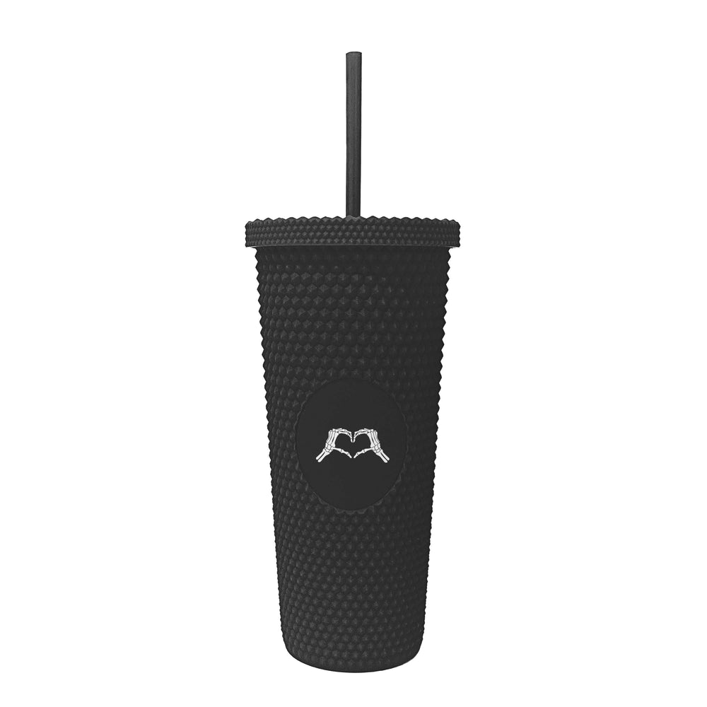 Halloween 24oz Skelton Heart Hand Studded Tumbler - Logo Brands - Flyclothing LLC