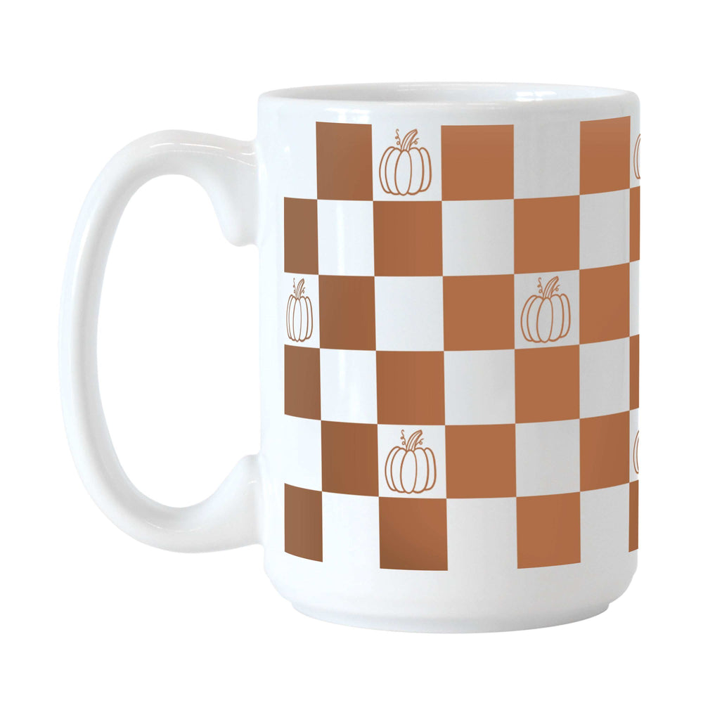 Fall Checkered Pumpkin 15oz Sublimated Mug - Logo Brands - Flyclothing LLC