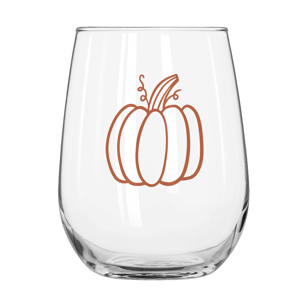 Fall Pumpkin 16oz Glass Curved Beverage - Logo Brands - Flyclothing LLC