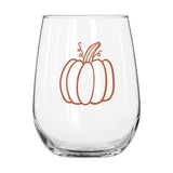 Fall Pumpkin 16oz Glass Curved Beverage - Logo Brands - Flyclothing LLC