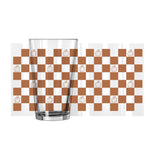 Fall Checkered Pumpkin 16oz Pint Glass - Logo Brands - Flyclothing LLC
