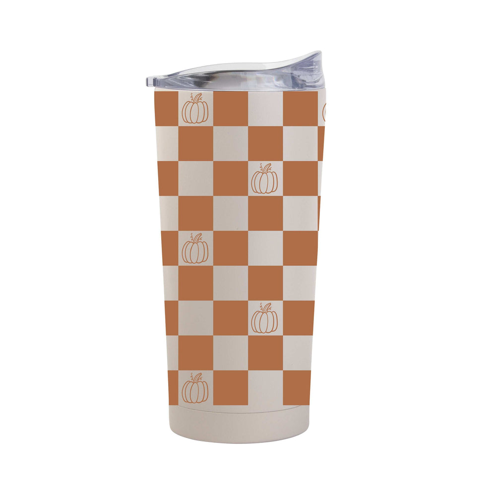 Fall Checkered Pumpkin 20oz Powder Coat Tumbler - Logo Brands - Flyclothing LLC
