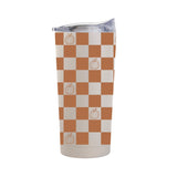 Fall Checkered Pumpkin 20oz Powder Coat Tumbler - Logo Brands - Flyclothing LLC