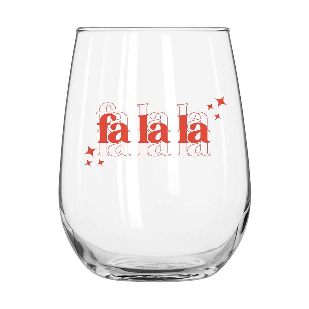 Christmas Falala 16oz Glass Curved Beverage - Logo Brands - Flyclothing LLC