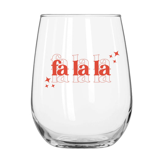 Christmas Falala 16oz Glass Curved Beverage - Logo Brands - Flyclothing LLC