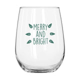 Christmas Merry and Bright 16oz Glass Curved Beverage - Logo Brands - Flyclothing LLC