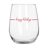 Christmas Ribbon 16oz Glass Curved Beverage - Logo Brands - Flyclothing LLC