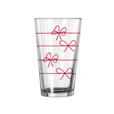 Christmas Ribbon 16oz Pint Glass - Logo Brands - Flyclothing LLC
