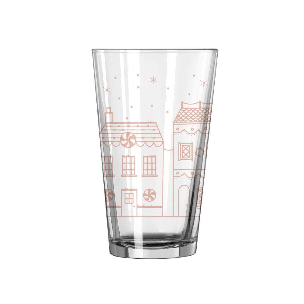 Christmas Village 16oz Pint Glass - Logo Brands - Flyclothing LLC