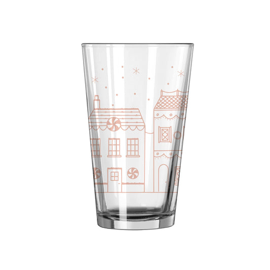 Christmas Village 16oz Pint Glass - Logo Brands - Flyclothing LLC