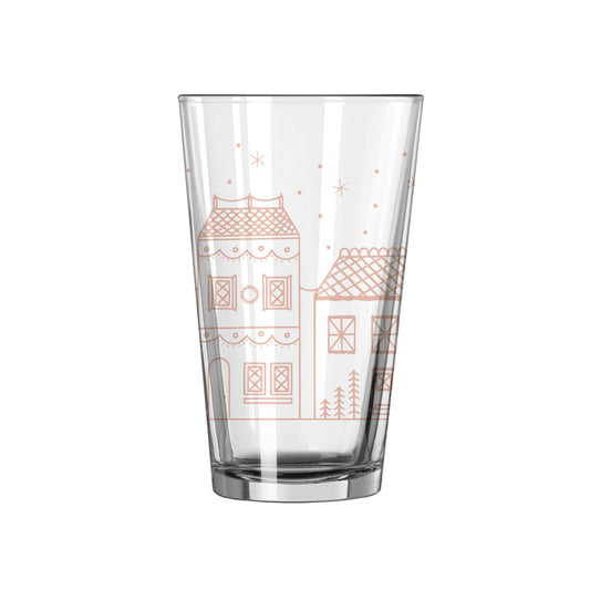 Christmas Village 16oz Pint Glass - Logo Brands - Flyclothing LLC