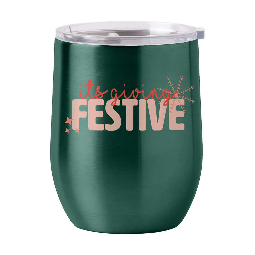 Christmas Festive 16oz Stainless Curved Beverage - Logo Brands - Flyclothing LLC