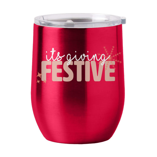 Christmas Festive 16oz Stainless Curved Beverage - Logo Brands - Flyclothing LLC