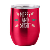 Christmas Merry and Bright 16oz Stainless Curved Beverage - Logo Brands - Flyclothing LLC
