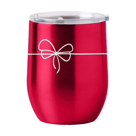 Christmas Ribbon 16oz Stainless Curved Beverage - Logo Brands - Flyclothing LLC