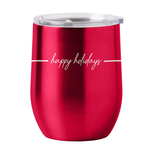 Christmas Ribbon 16oz Stainless Curved Beverage - Logo Brands - Flyclothing LLC