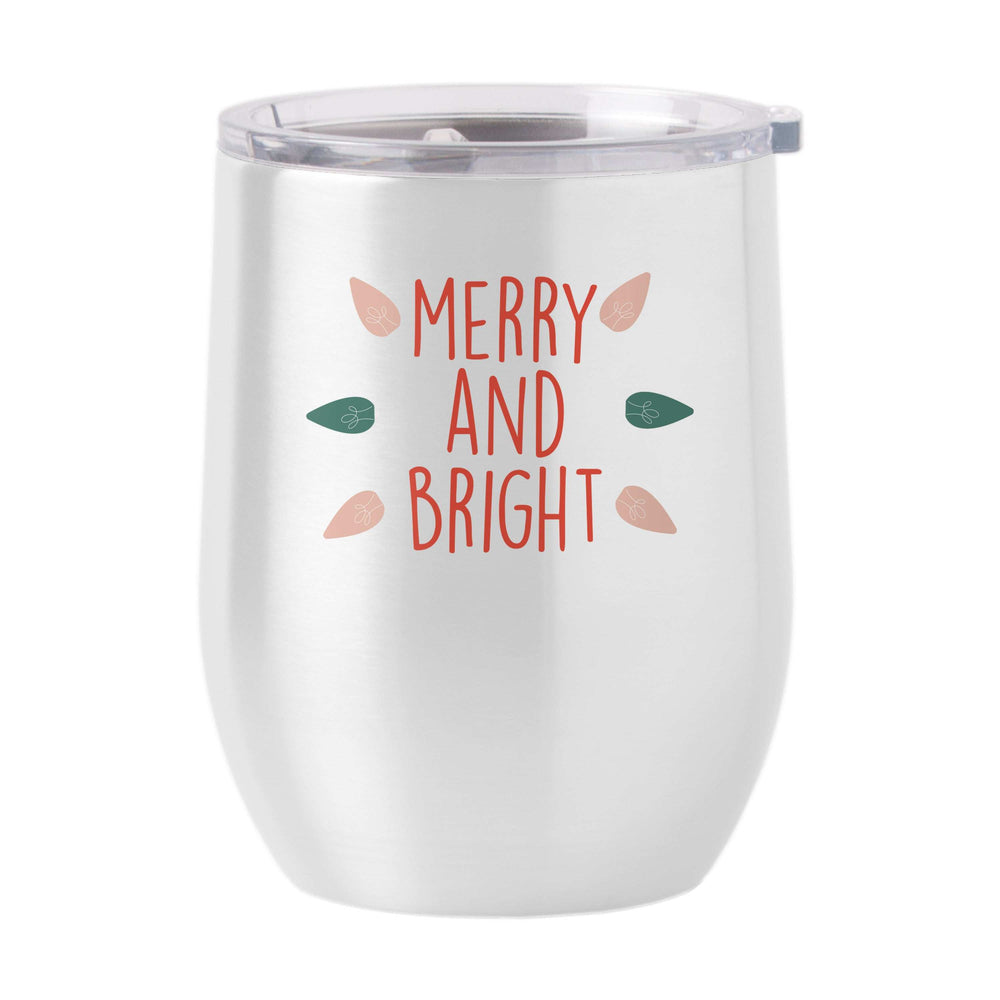 Christmas Merry and Bright 16oz Stainless Curved Beverage - Logo Brands - Flyclothing LLC
