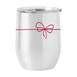 Christmas Ribbon 16oz Stainless Curved Beverage - Logo Brands - Flyclothing LLC
