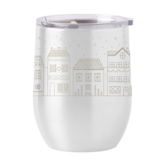Christmas Village 16oz Stainless Curved Beverage - Logo Brands - Flyclothing LLC