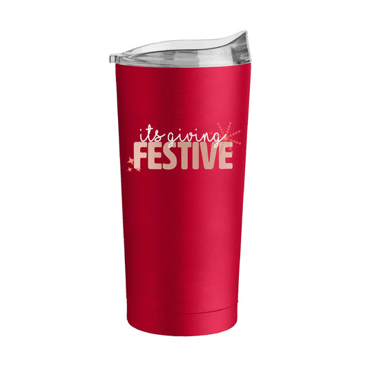 Christmas Festive 20oz Powder Coat Tumbler - Logo Brands - Flyclothing LLC
