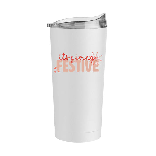 Christmas Festive 20oz Powder Coat Tumbler - Logo Brands - Flyclothing LLC