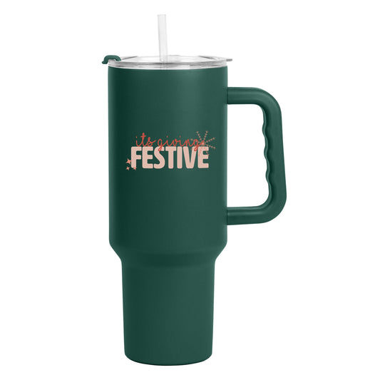 Christmas Festive 40oz PowderCoat Tumbler - Logo Brands - Flyclothing LLC