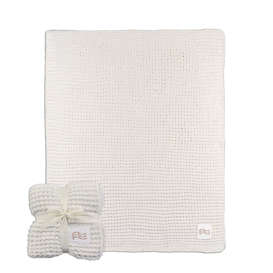 Just a Girl Good Vibes Only Cable Knit Throw 50x60 - Logo Brands - Flyclothing LLC