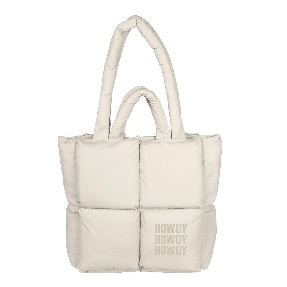 Just A Girl Puff Howdy Tote - Logo Brands - Flyclothing LLC