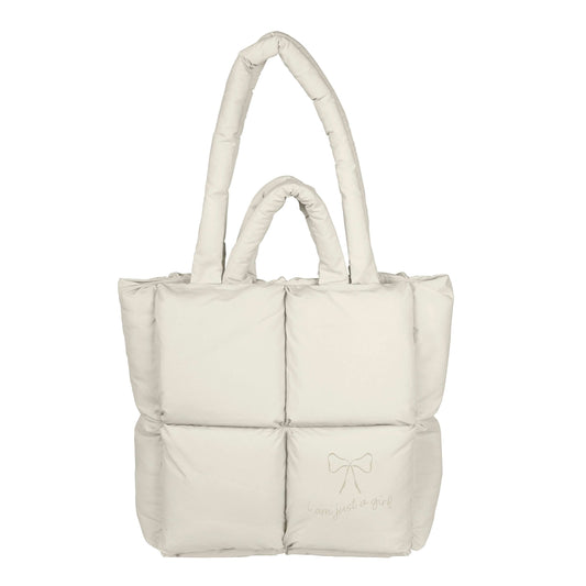 Just A Girl Just A Girl Puff Tote - Logo Brands - Flyclothing LLC