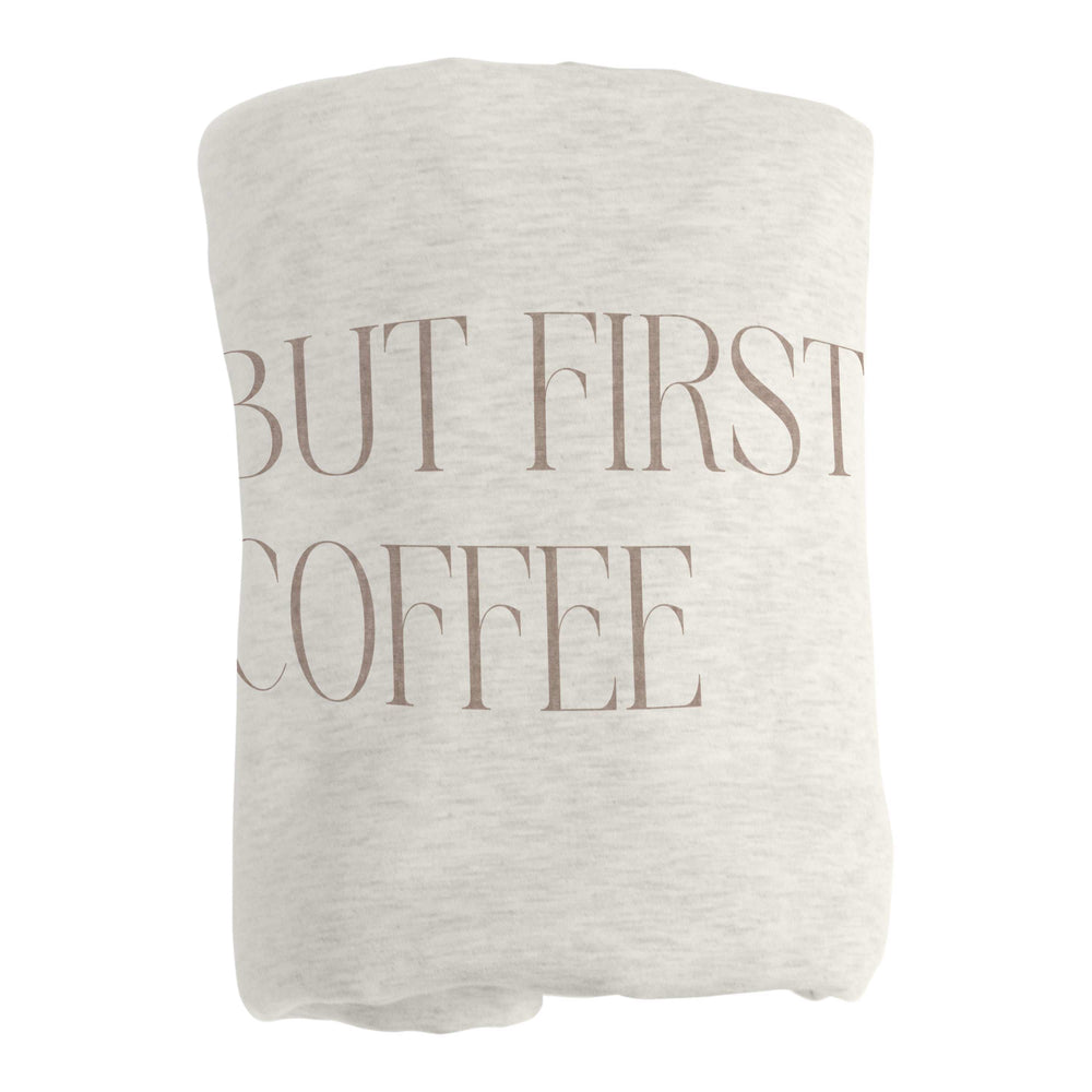 Just a Girl But First Coffee Sublimated Sweatshirt Blanket - Logo Brands - Flyclothing LLC