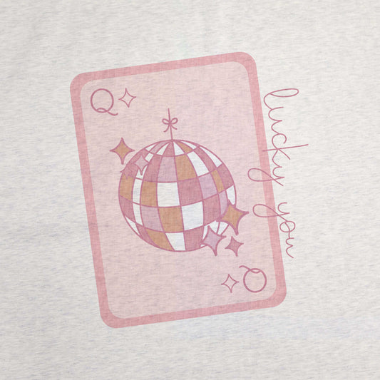Just A Girl Sublimated Lucky You Card Sweatshirt Blanket - Logo Brands - Flyclothing LLC