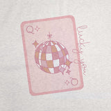 Just A Girl Sublimated Lucky You Card Sweatshirt Blanket - Logo Brands - Flyclothing LLC