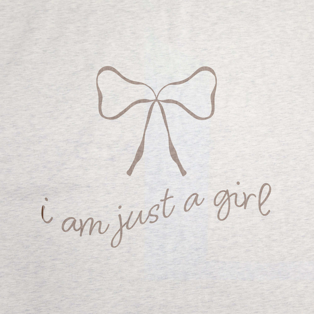 Just a Girl Neutral Bow Sublimated Sweatshirt Blanket - Logo Brands - Flyclothing LLC