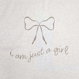 Just a Girl Neutral Bow Sublimated Sweatshirt Blanket - Logo Brands - Flyclothing LLC