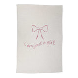 Just A Girl Sublimated Pink Bow Sweatshirt Blanket - Logo Brands - Flyclothing LLC