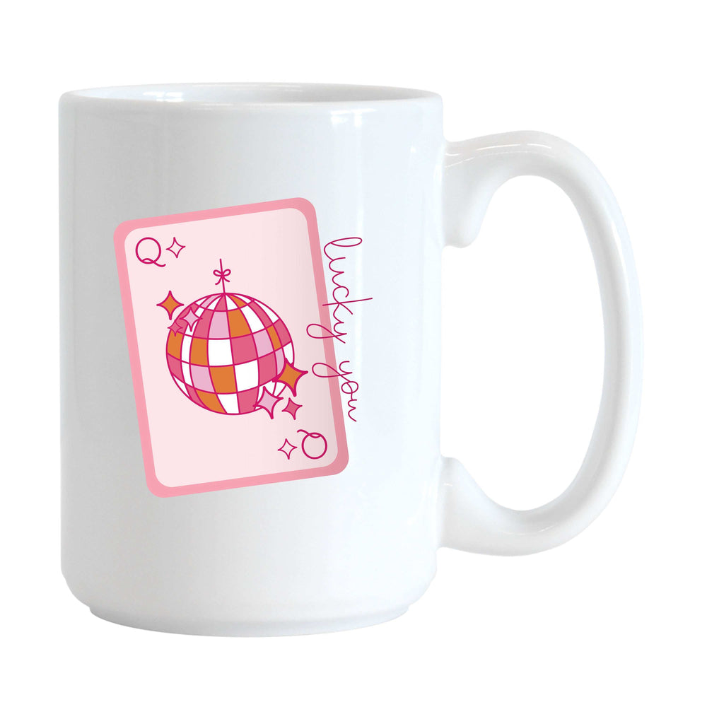 Just A Girl 15oz Lucky You Card Sublimated Mug - Logo Brands - Flyclothing LLC