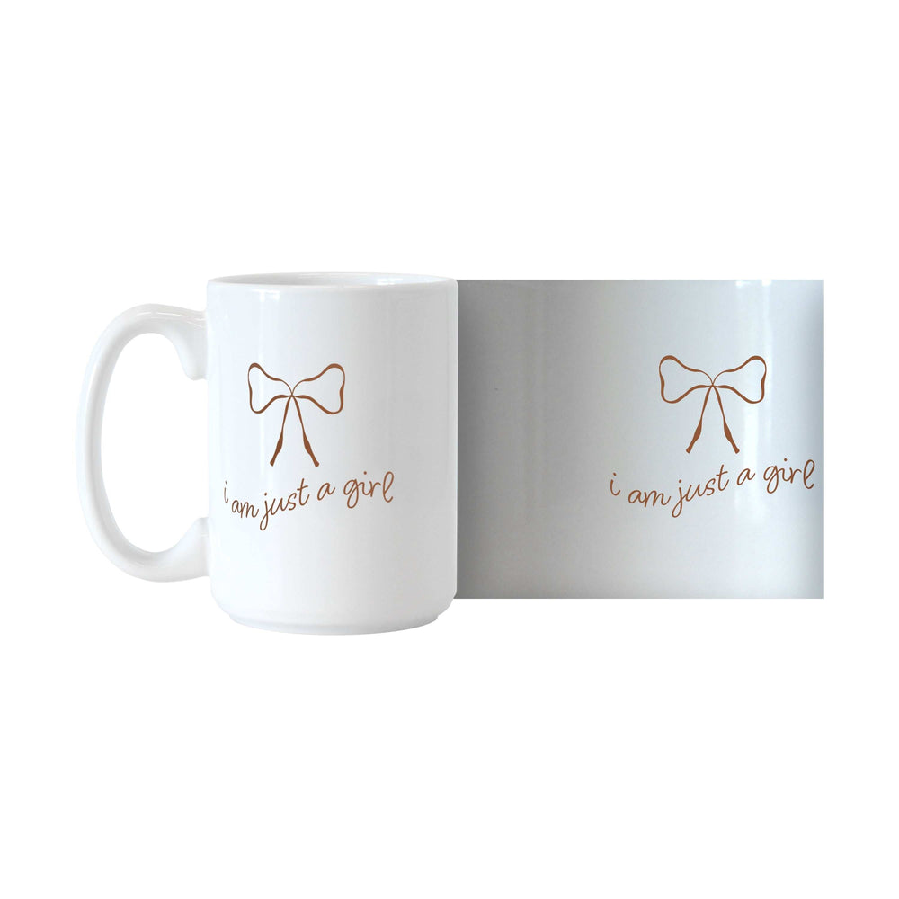 Just a Girl Neutral Bow 15oz Sublimated Mug - Logo Brands - Flyclothing LLC