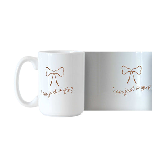 Just a Girl Neutral Bow 15oz Sublimated Mug - Logo Brands - Flyclothing LLC