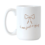 Just a Girl Neutral Bow 15oz Sublimated Mug - Logo Brands - Flyclothing LLC