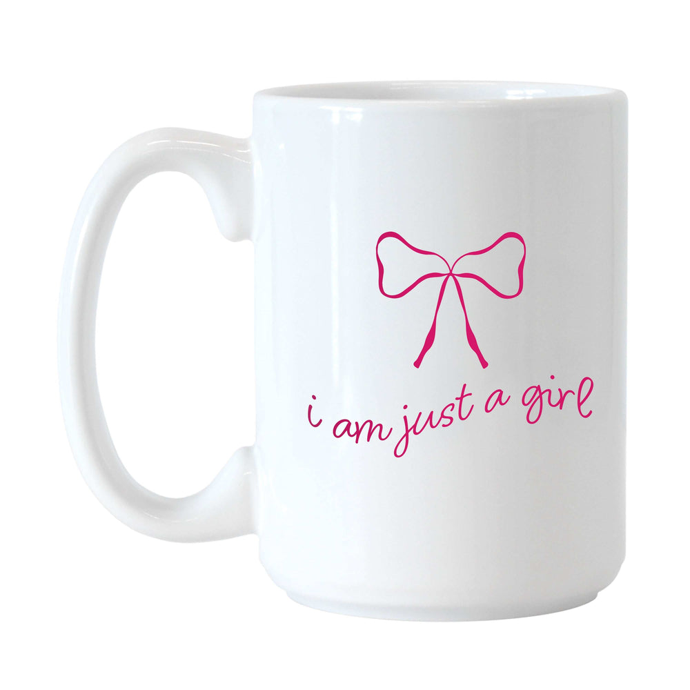 Just A Girl 15oz Pink Bow Sublimated Mug - Logo Brands - Flyclothing LLC