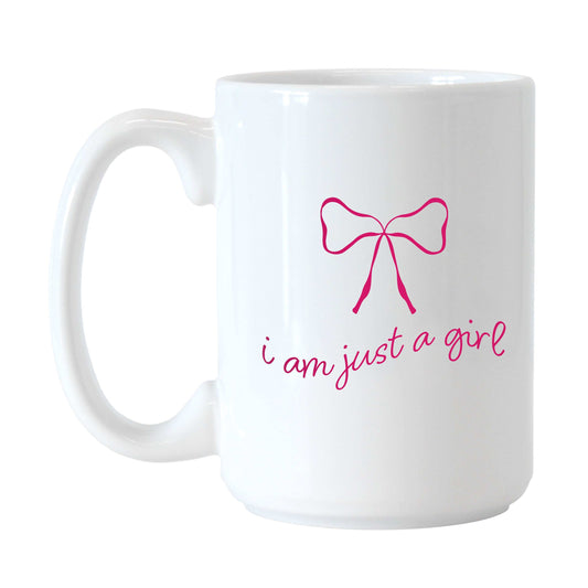 Just A Girl 15oz Pink Bow Sublimated Mug - Logo Brands - Flyclothing LLC