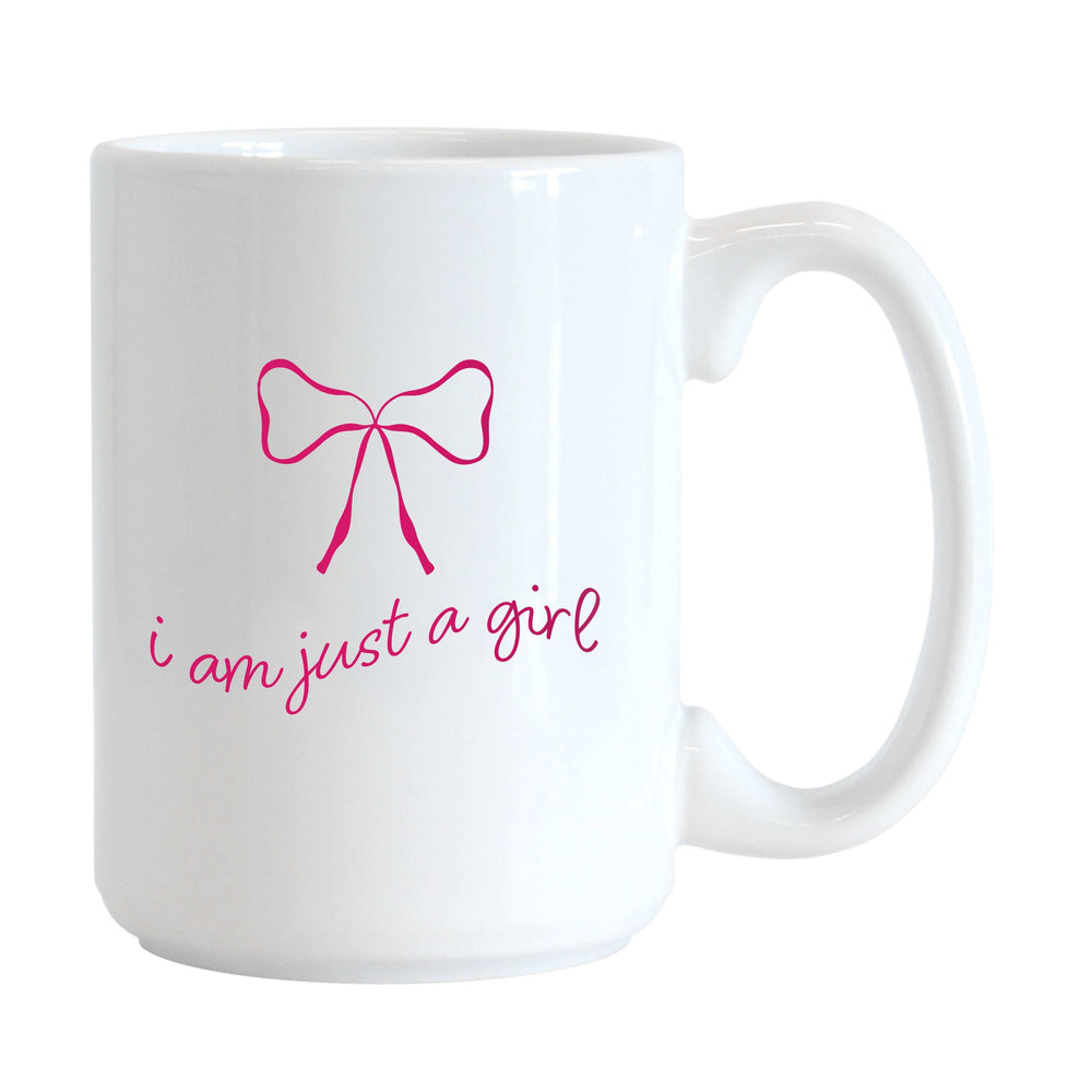 Just A Girl 15oz Pink Bow Sublimated Mug - Logo Brands - Flyclothing LLC