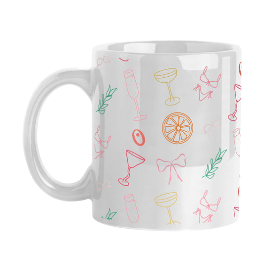 Just A Girl Summer Pattern 15oz Sublimated Mug - Logo Brands - Flyclothing LLC