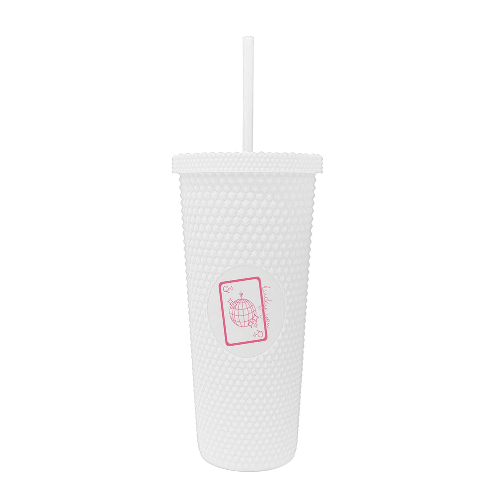 Just A Girl 24oz Lucky You Card Studded Tumbler - Logo Brands - Flyclothing LLC