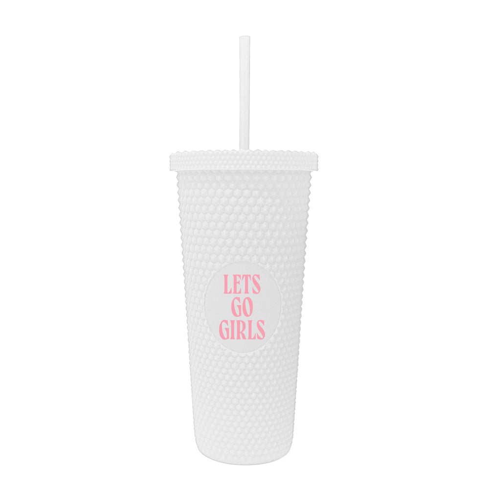 Just A Girl Lets Go Girls 24oz Studded Tumbler - Logo Brands - Flyclothing LLC