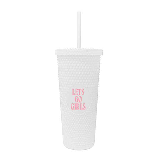 Just A Girl Lets Go Girls 24oz Studded Tumbler - Logo Brands - Flyclothing LLC