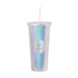 Just a Girl Neutral Bow 24oz Studded Tumbler - Logo Brands - Flyclothing LLC