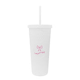 Just A Girl 24oz Pink Bow Studded Tumbler - Logo Brands - Flyclothing LLC