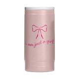 Just A Girl 12oz Pink Bow Powdercoat SlimCan Coolie - Logo Brands - Flyclothing LLC